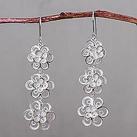 Sterling silver dangle earrings,