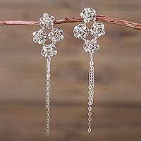 Sterling silver flower earrings,