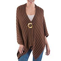 Alpaca blend ruana cloak,