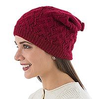 100% alpaca hat,