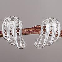 Sterling silver button earrings,