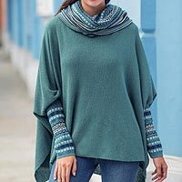 100% alpaca poncho,