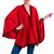 Alpaca blend ruana, 'Enchanted' - Artisan Crafted Alpaca Blend Ruana Wrap in Red and Black thumbail