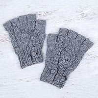 100% alpaca fingerless mittens,
