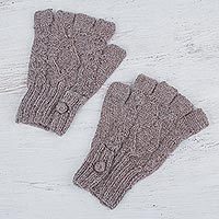 100% alpaca fingerless mittens,
