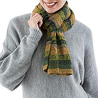 100% alpaca scarf Mountain Green Peru