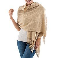 Baby alpaca blend shawl,