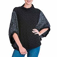 100% alpaca poncho,