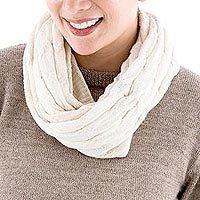 100% baby alpaca infinity scarf,