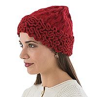 100% baby alpaca hat,