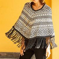 100% alpaca poncho,