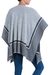 Reversible alpaca blend ruana cape, 'Parallel Roads' - Reversible Grey Striped Andean Ruana in an Alpaca Blend (image 2d) thumbail