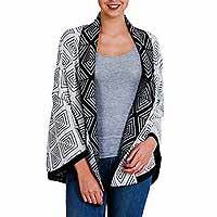 Reversible 100% alpaca ruana,