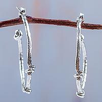 Sterling silver half hoop earrings,