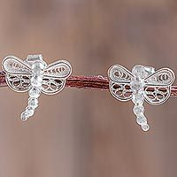Sterling silver button earrings,