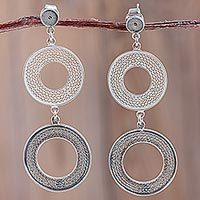 Sterling silver dangle earrings,