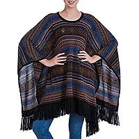 100% alpaca poncho,