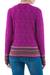 100% alpaca cardigan, 'Andean Spirit in Fuchsia' - 100% Alpaca Cardigan in Fuchsia Floral from Peru (image 2c) thumbail