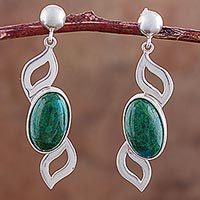 Chrysocolla dangle earrings,