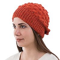 Alpaca blend wool hat,
