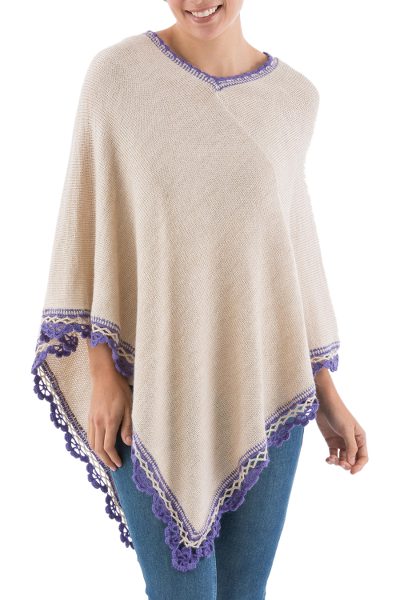 Alpaca blend poncho, Andean Happiness