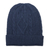 100% alpaca hat, 'Antique Blue Allure' - Knitted Unisex Watch Cap in Azure 100% Alpaca from Peru (image 2a) thumbail