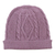 100% alpaca hat, 'Antique Lilac Allure' - Knitted Unisex Watch Cap Dusty Lilac 100% Alpaca from Peru (image 2e) thumbail