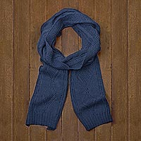 100% alpaca scarf, Antique Cable Knit