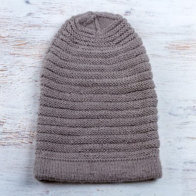 Alpaca blend hat, Dove Grey Charm