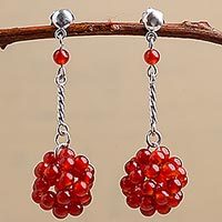 Carnelian dangle earrings,