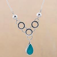 Amazonite pendant necklace,