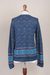 100% alpaca cardigan, 'Soft Azure' - 100% Alpaca Wool Cardigan in Azure and Smoke from Peru (image 2d) thumbail