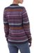 100% alpaca cardigan, 'Vibrant Life' - Multicolored 100% Alpaca Cardigan with Wood Buttons (image 2c) thumbail