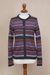 100% alpaca cardigan, 'Vibrant Life' - Multicolored 100% Alpaca Cardigan with Wood Buttons (image 2d) thumbail