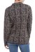 100% alpaca cardigan, 'Floral Trails' - 100% Alpaca Wool Floral Cardigan in Black and Tan from Peru (image 2c) thumbail