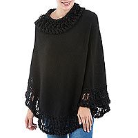 100% Baby alpaca poncho,