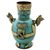 Copper, bronze, and onyx decorative vase, 'Huari Man' - Bronze Copper Onyx Antiqued Decorative Vase from Peru (image 2a) thumbail