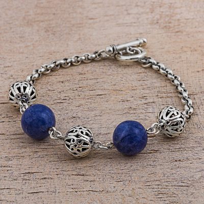 Sodalite beaded bracelet, Blue Baubles