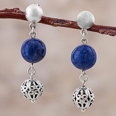 Sodalite dangle earrings, Blue Baubles