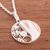 Sterling silver pendant necklace, 'Mokume Circle' - Sterling Silver and Copper Pendant Necklace from Peru (image 2b) thumbail