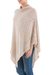 Knit poncho, 'Beige Reality Squared' - Beige Poncho with Turtleneck from Peru (image 2b) thumbail