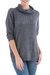 Pullover sweater, 'Evening Flight in Grey' - Grey Pullover Sweater with Three Quarter Length Sleeves thumbail