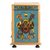 Reverse painted glass jewelry box, 'Teal Flowers' - Teal Wood Jewelry Box with Floral Motifs from Peru (image 2d) thumbail