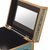 Reverse painted glass jewelry box, 'Teal Flowers' - Teal Wood Jewelry Box with Floral Motifs from Peru (image 2g) thumbail
