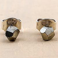 Pyrite stud earrings,