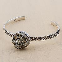 Pyrite cuff bracelet,