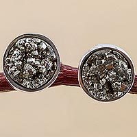 Pyrite stud earrings,