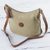 Leather accent cotton shoulder bag, 'Parchment Satisfaction' - Leather Accent Cotton Shoulder Bag in Parchment from Peru (image 2) thumbail