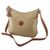 Leather accent cotton shoulder bag, 'Parchment Satisfaction' - Leather Accent Cotton Shoulder Bag in Parchment from Peru thumbail