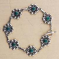 Chrysocolla link bracelet,